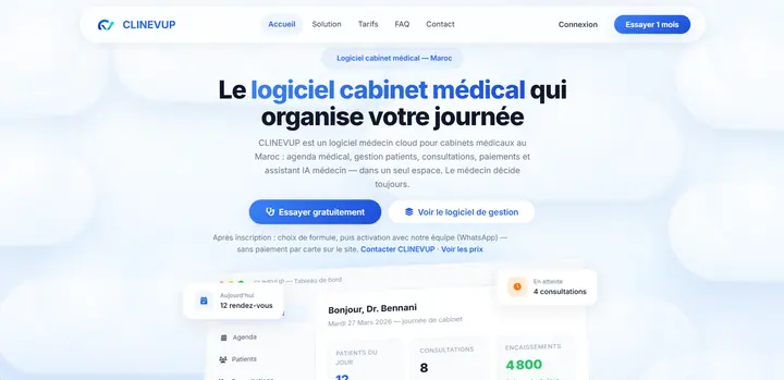 CLINEVUP home page ÔÇö medical practice software
